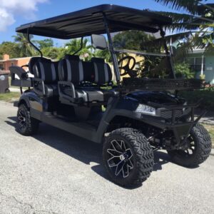 BLACK 6 PASSENGER SEAT ALUMA LIFTED LIMO GOLF CART ALUMINUM FRAME 4 WHEEL DISC