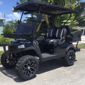LITHIUM BATTERY BLACK 4 PASSENGER SEAT ALUMA LIFTED GOLF CART ALUMINUM FRAME